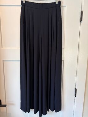Semi sheer navy wide leg pant